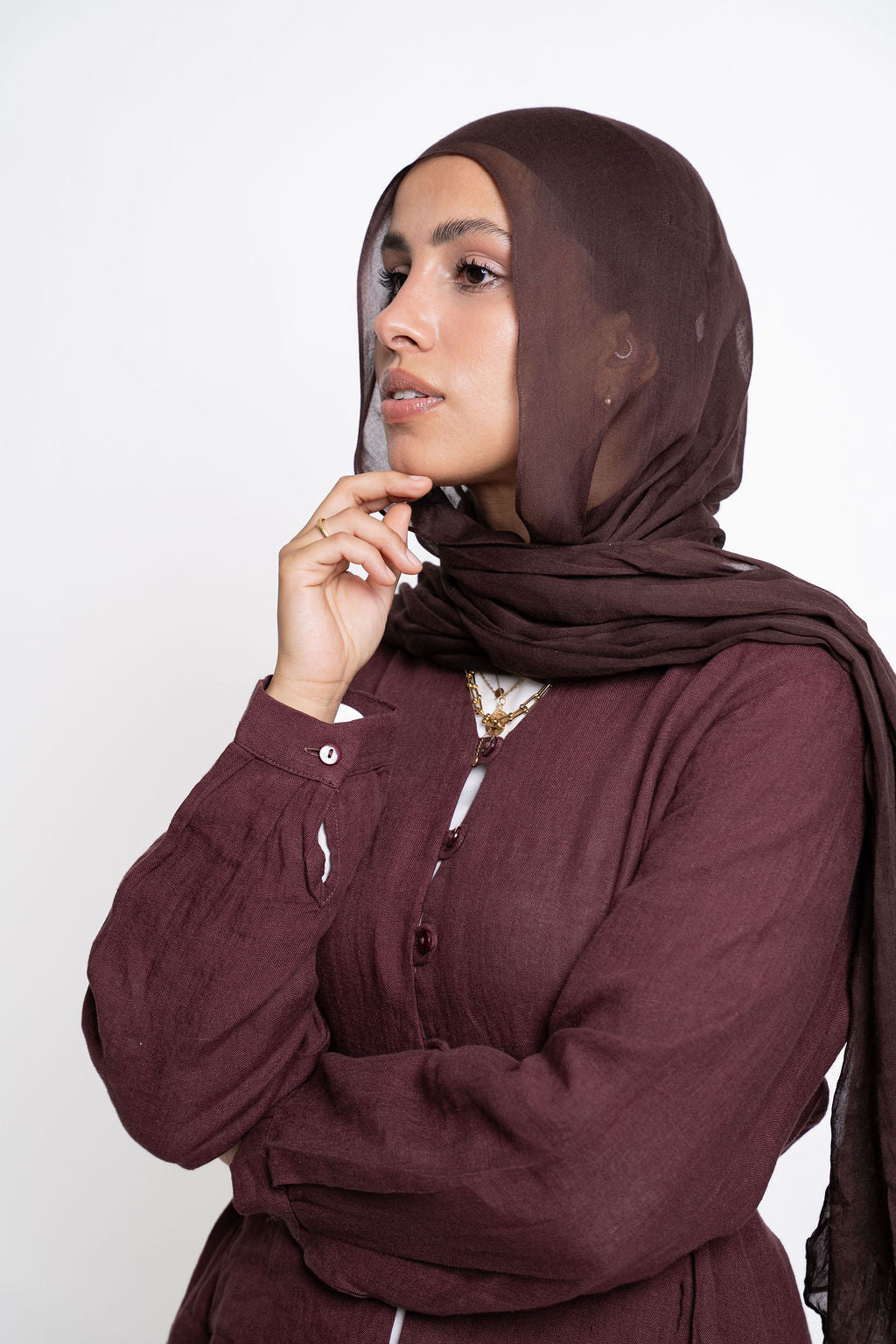 Linen Blouse - Burghandy