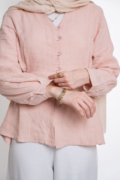 Linen Blouse - Pink