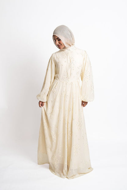Sequin Detail Dress -Offwhite