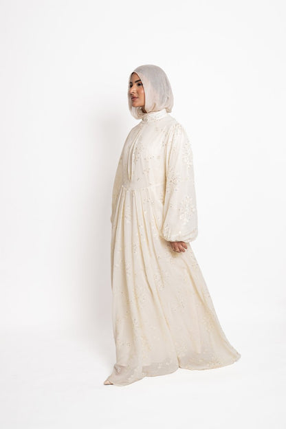 Sequin Detail Dress -Offwhite