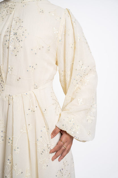 Sequin Detail Dress -Offwhite