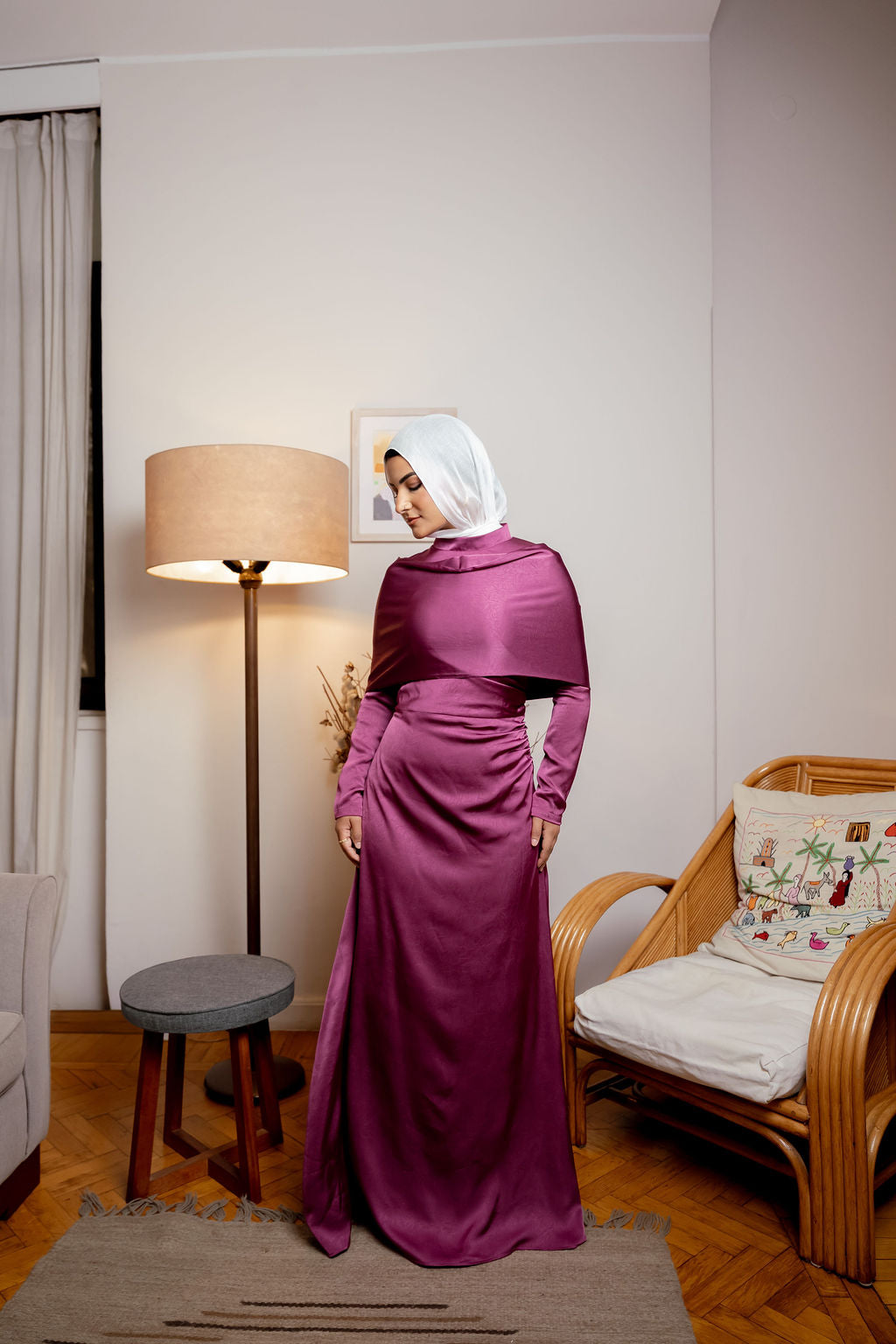 Royal Cape Dress - Burgandy