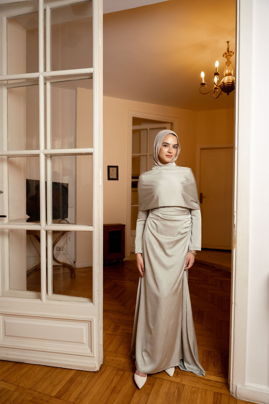 Royal Cape Dress - Mint