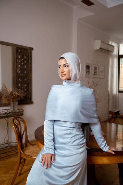 Royal Cape Dress - Baby blue