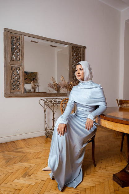 Royal Cape Dress - Baby blue