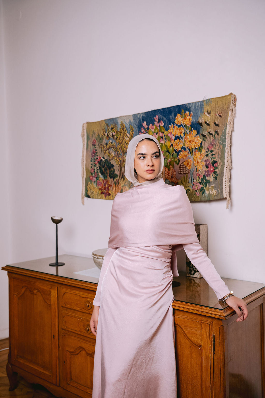 Royal Cape Dress - Pink