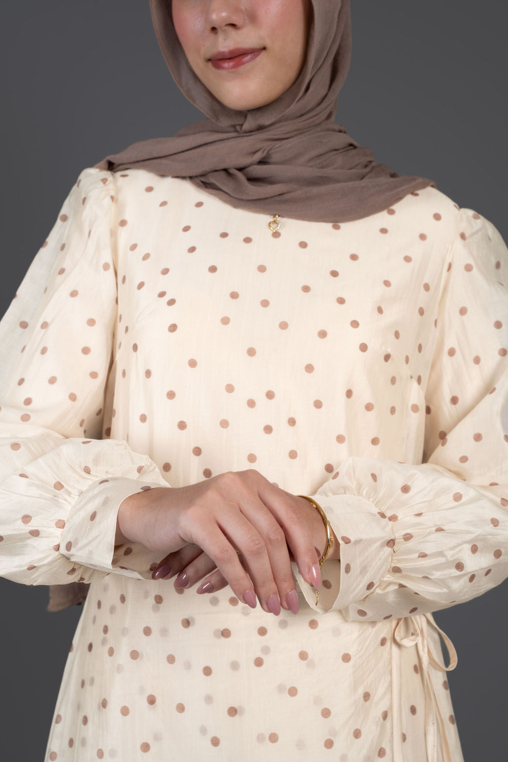 Polka Dots Wrap Dress -Off white