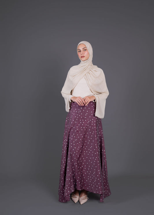Polka Dots Skirt -Burghundy