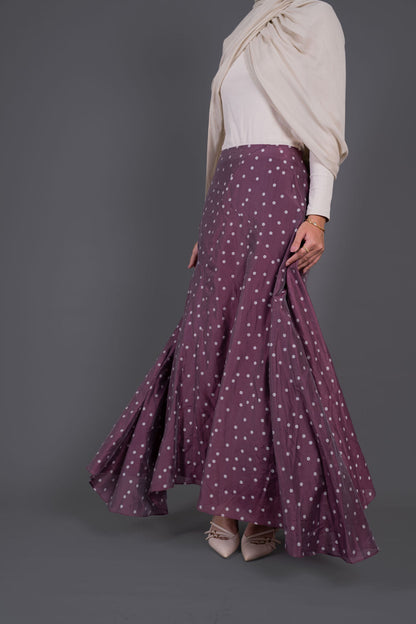 Polka Dots Skirt -Burghundy