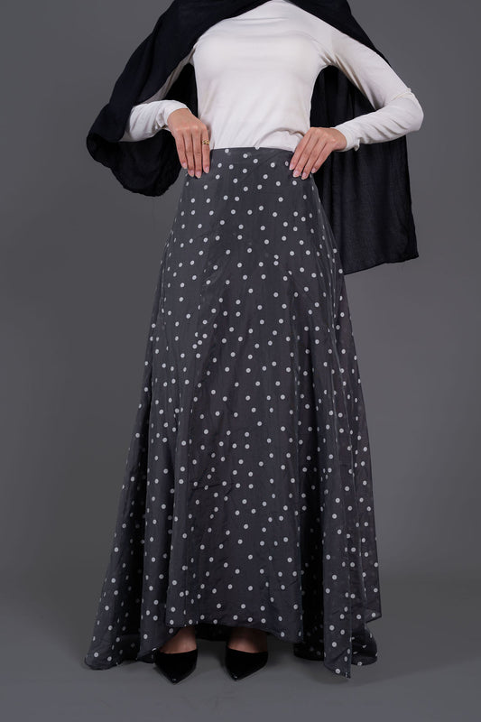 Polka Dots Skirt -Black