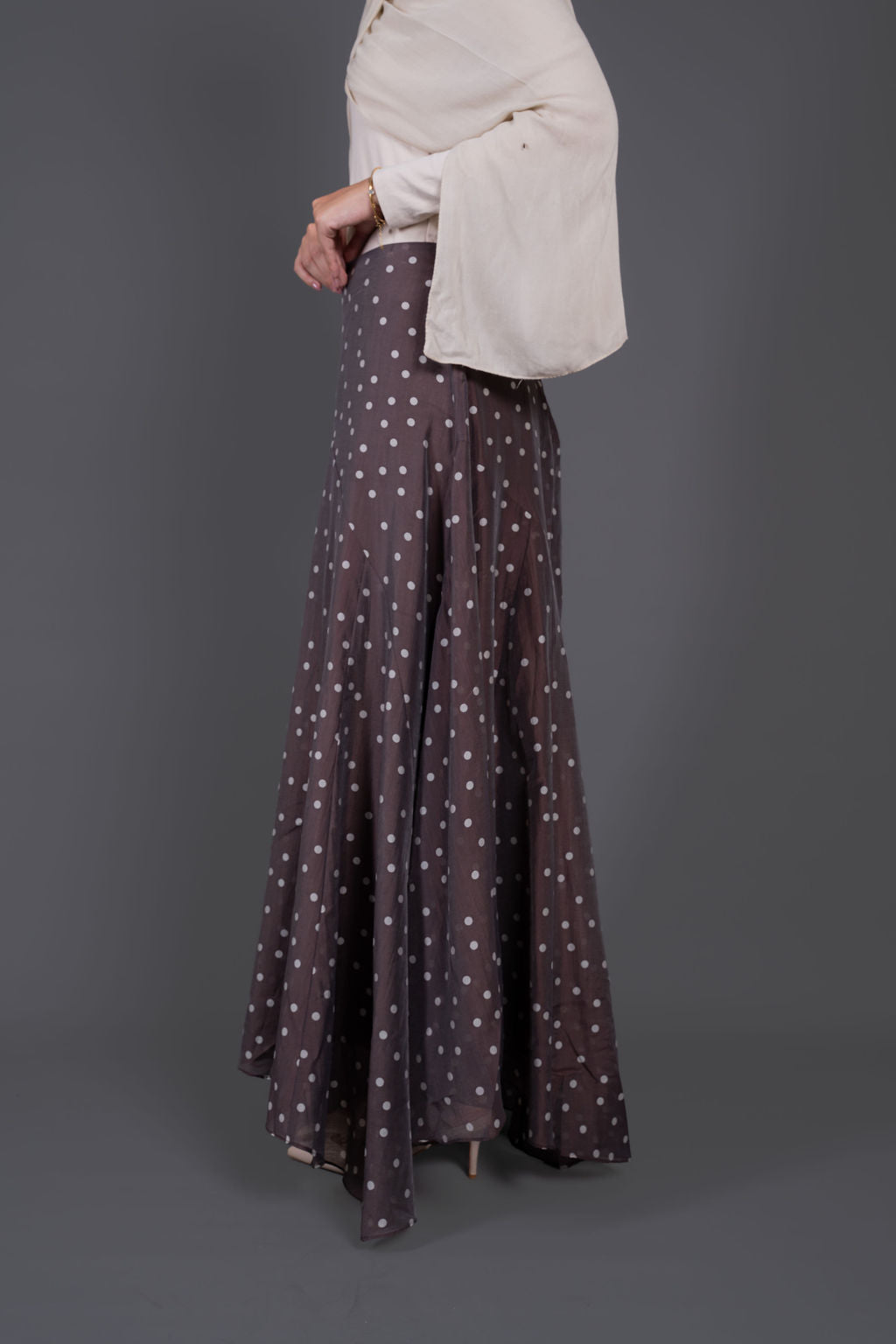 Polka Dots Skirt -Brown