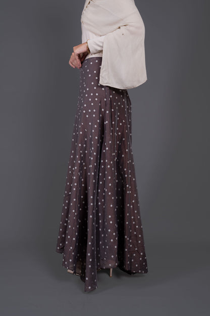 Polka Dots Skirt -Brown