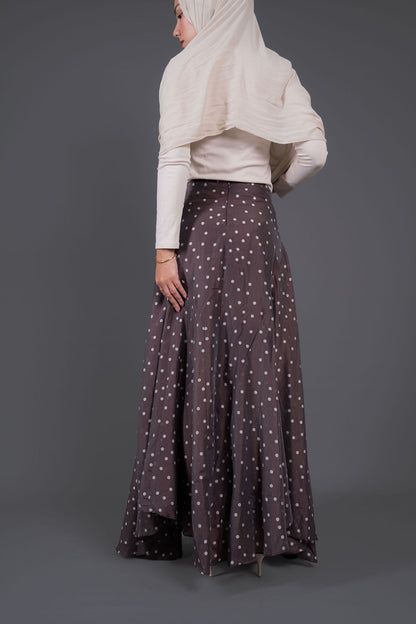Polka Dots Skirt -Brown