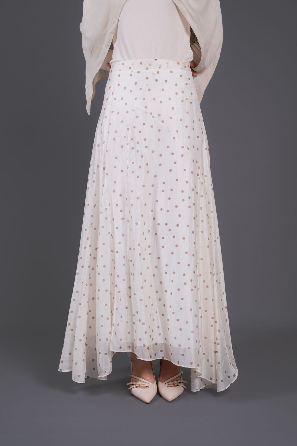 Polka Dots Skirt -Off White
