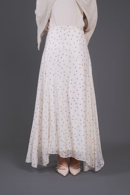 Polka Dots Skirt -Off White