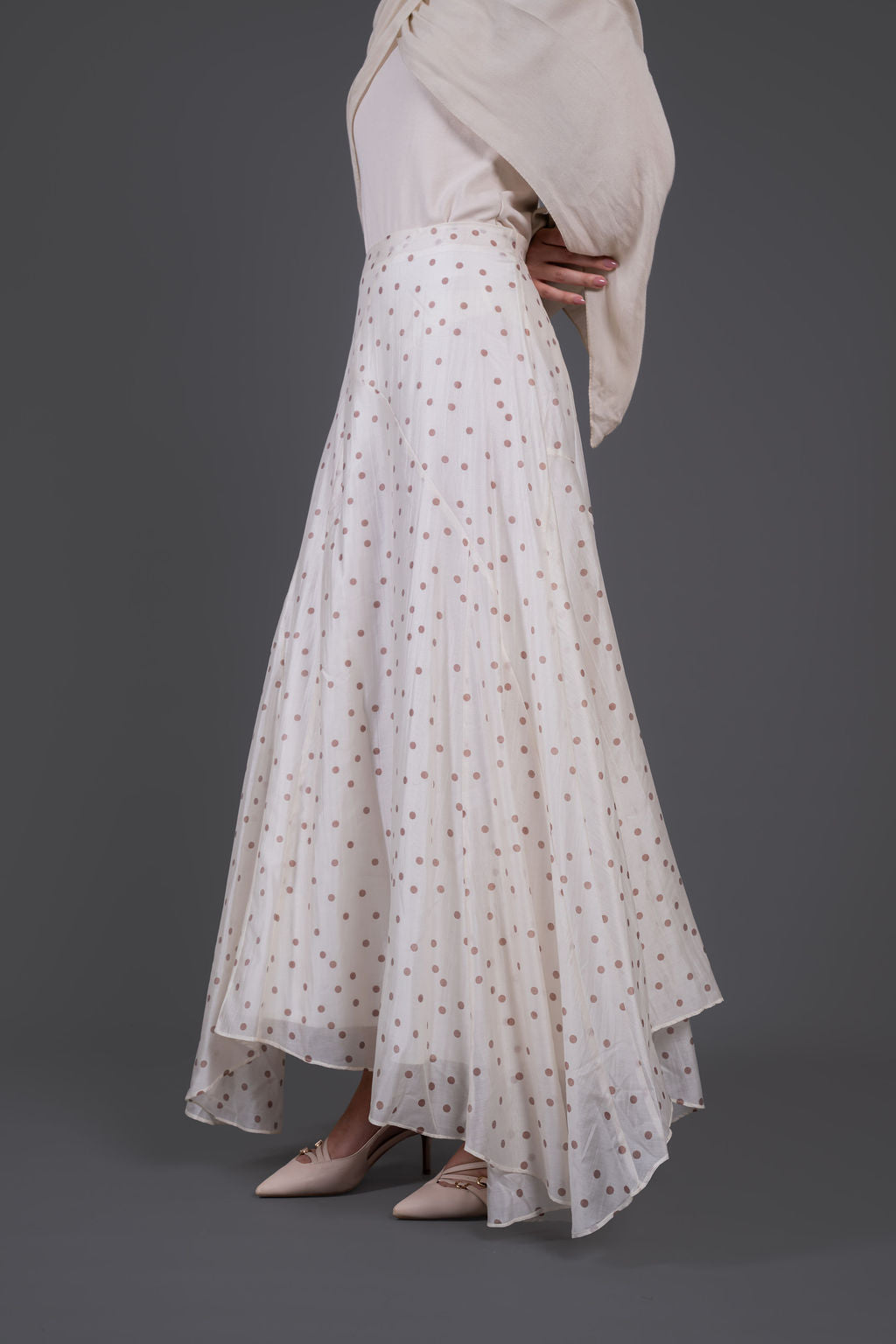 Polka Dots Skirt -Off White
