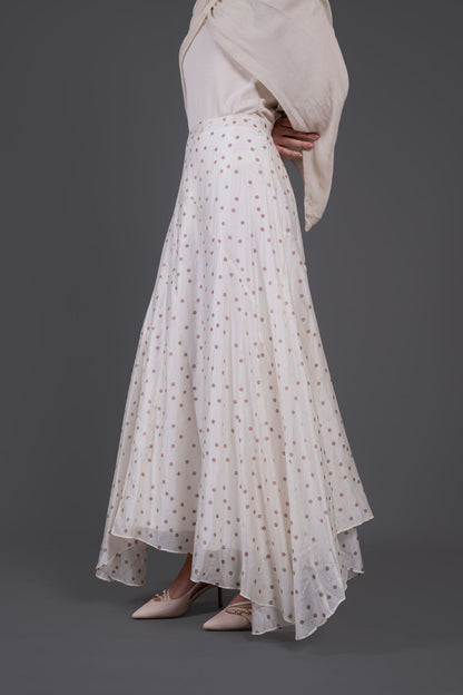 Polka Dots Skirt -Off White
