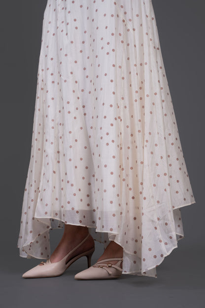 Polka Dots Skirt -Off White