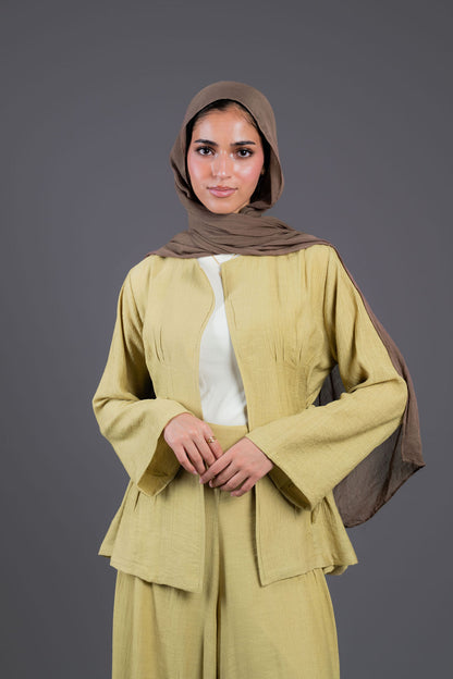 Drawstring Waist Set-Sage
