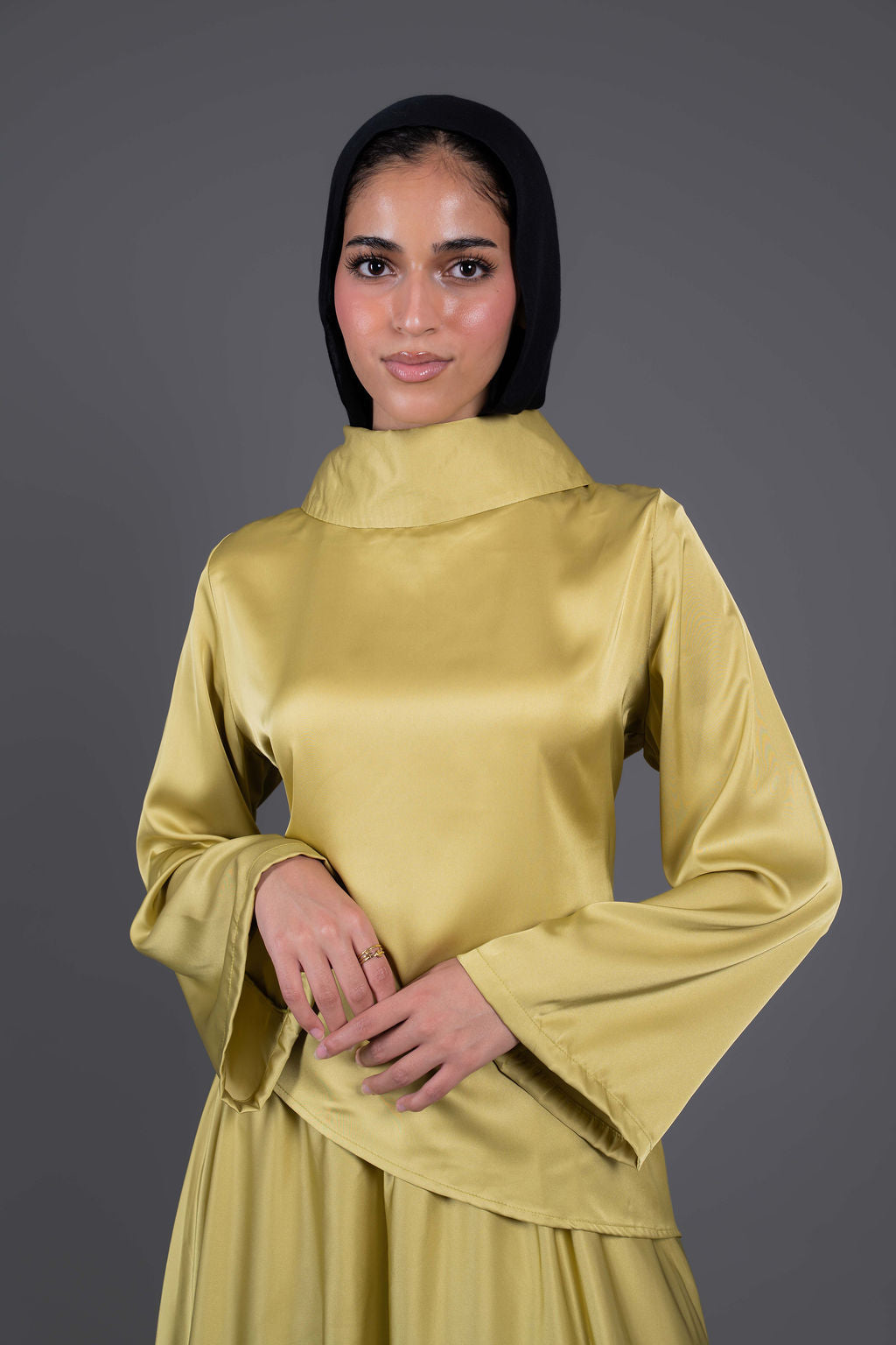 Soft Drape Satin Set -Kiwi