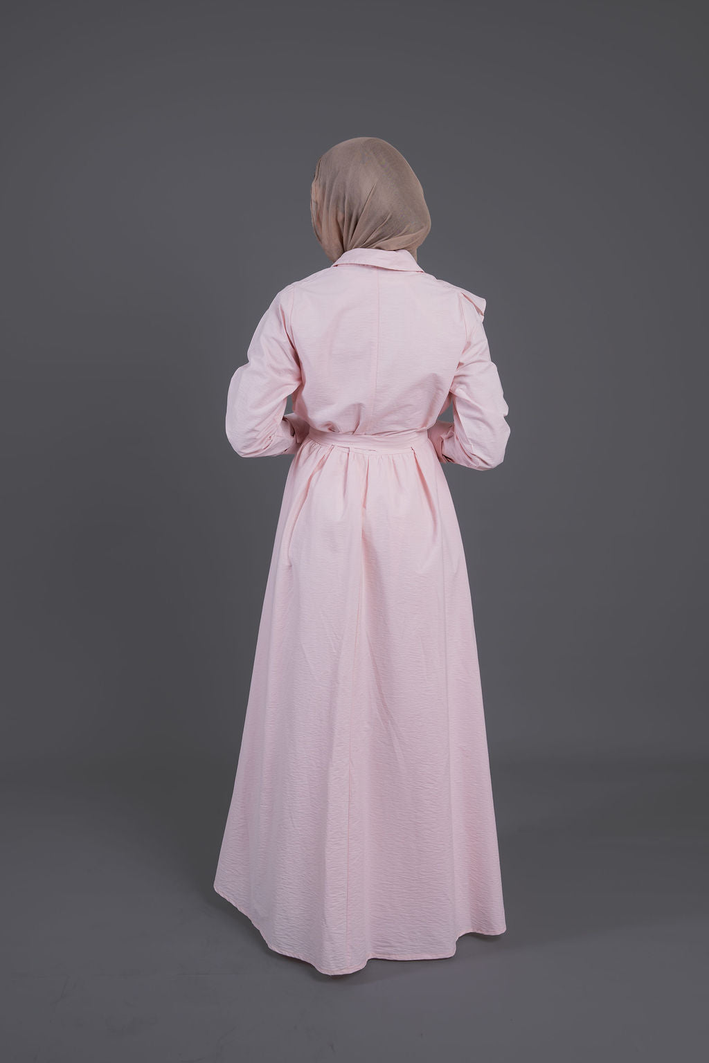Front Ruffle Maxi Dress - Pink