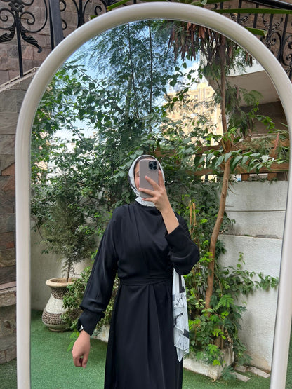 فستان كريب - أسود