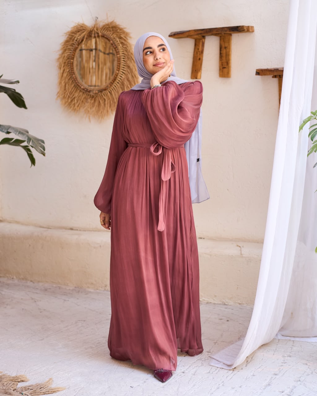 Shimmer Crinkled Satin Dress-Toby Outlet