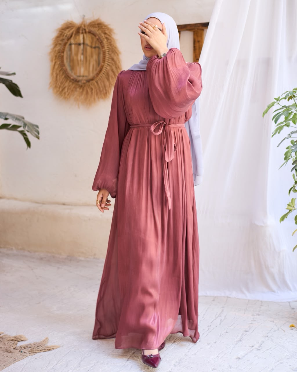 Shimmer Crinkled Satin Dress-Toby Outlet