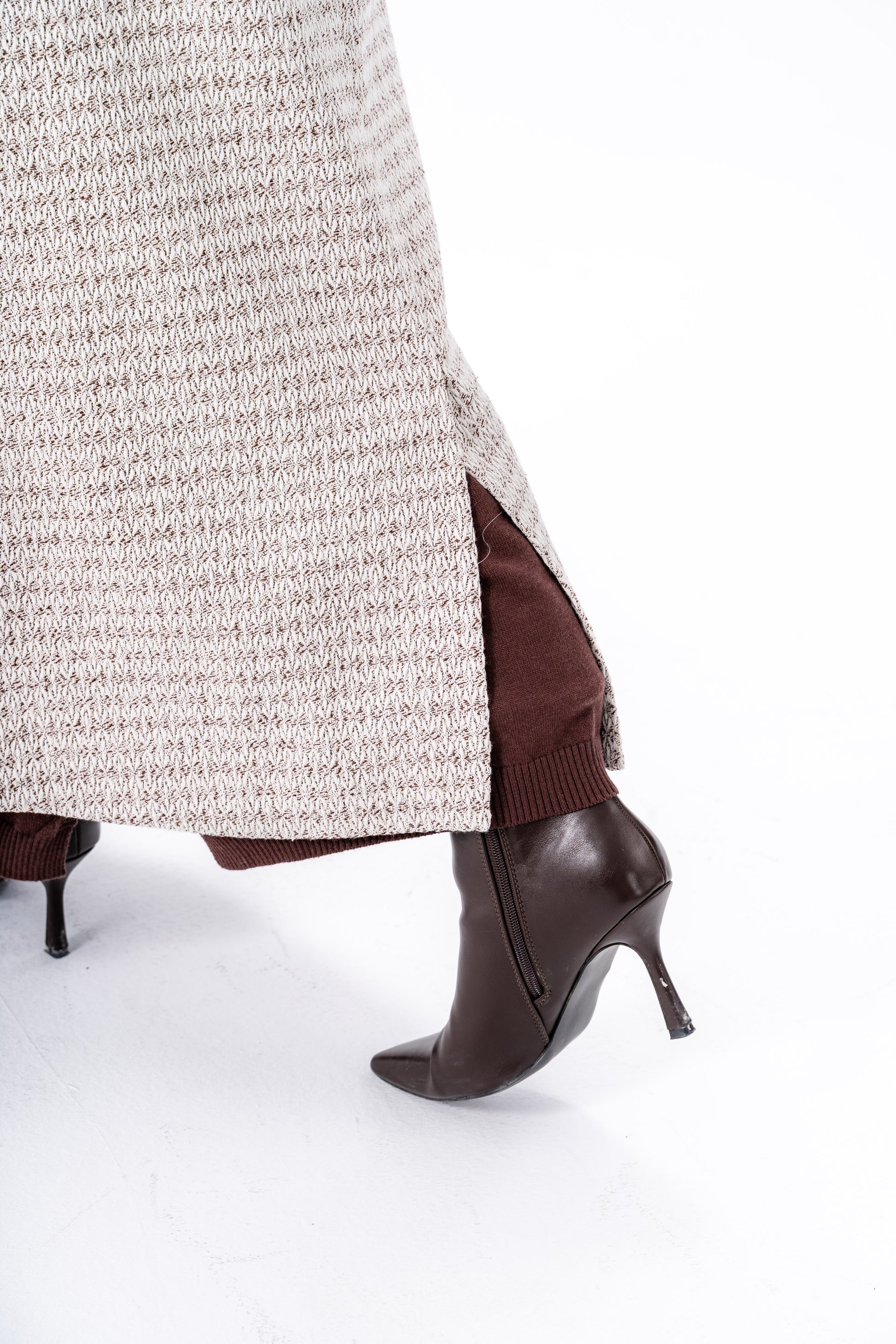 Elegant Tweed Coat -Brown