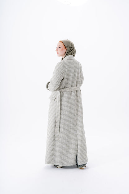 Elegant Tweed Coat-Olive