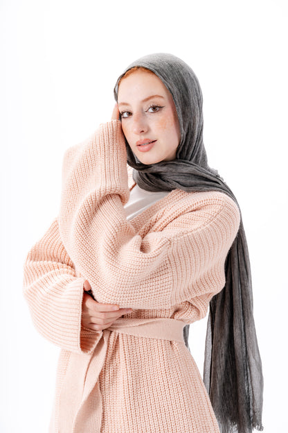 Oversized Knitted Cardigan -Pink