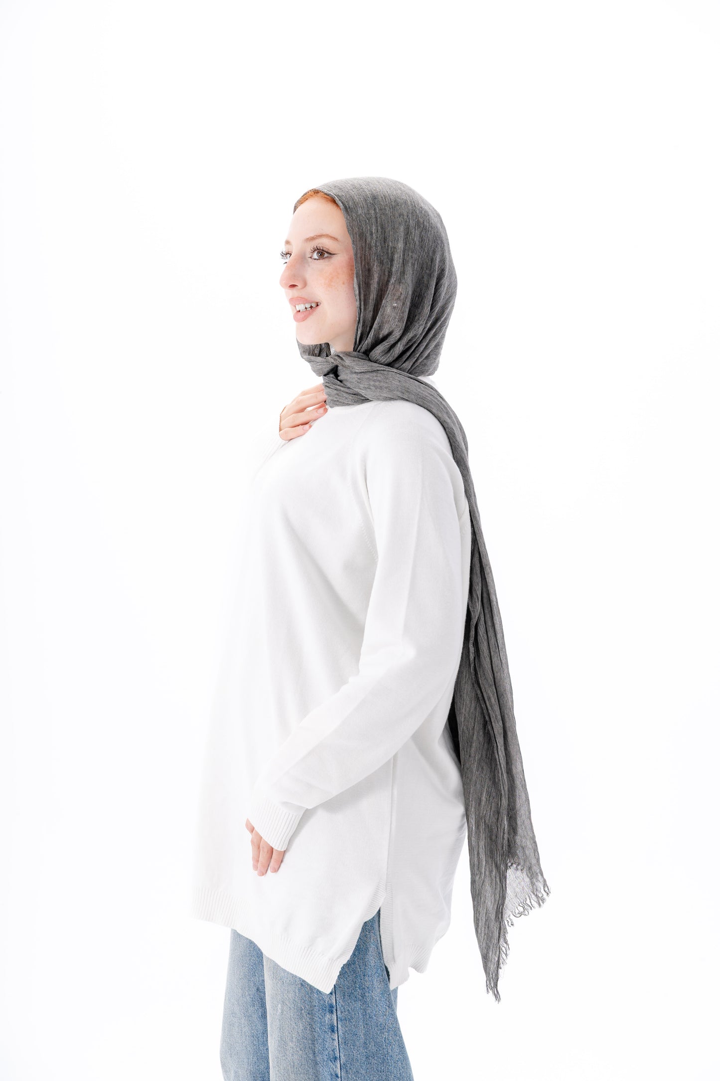 Long Basic Pullover- White