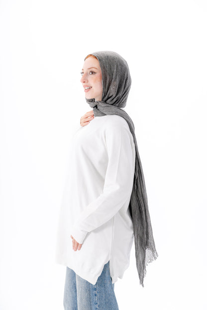 Long Basic Pullover- White