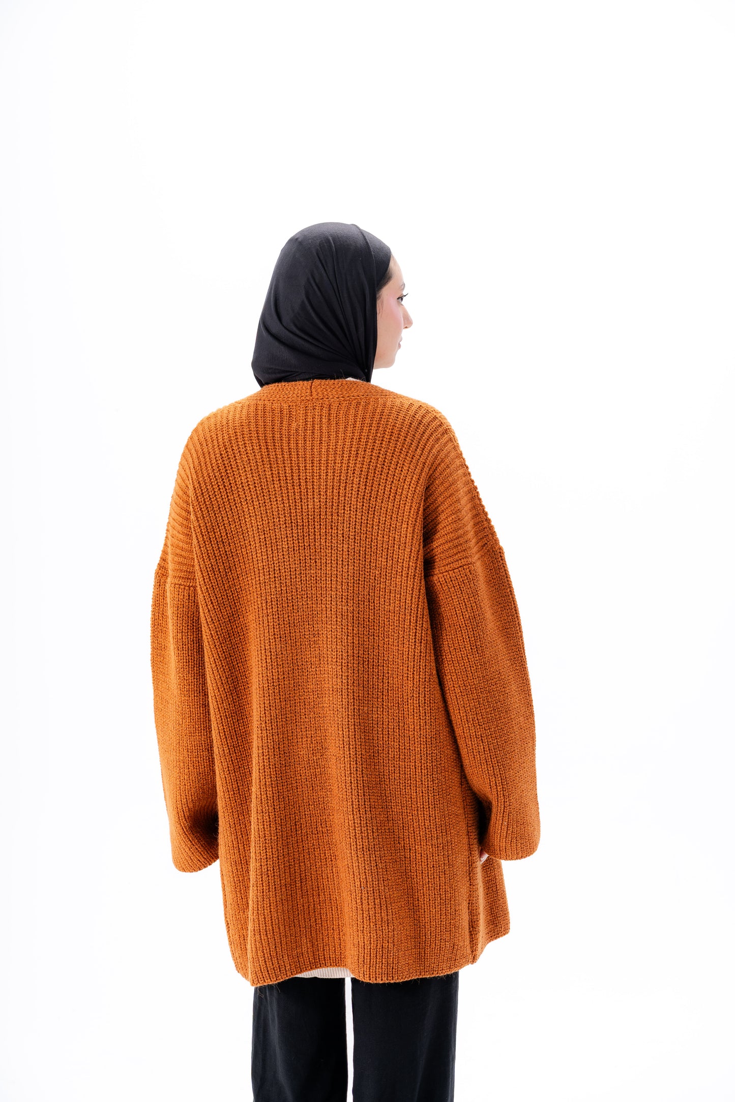 Oversized Knitted Cardigan -camel