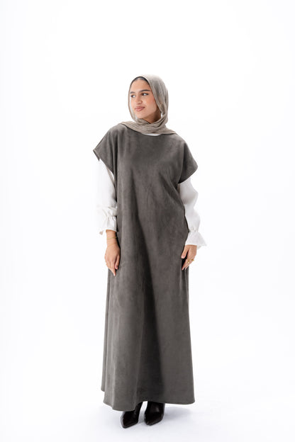 Layered White Sleeve Dress -Olive