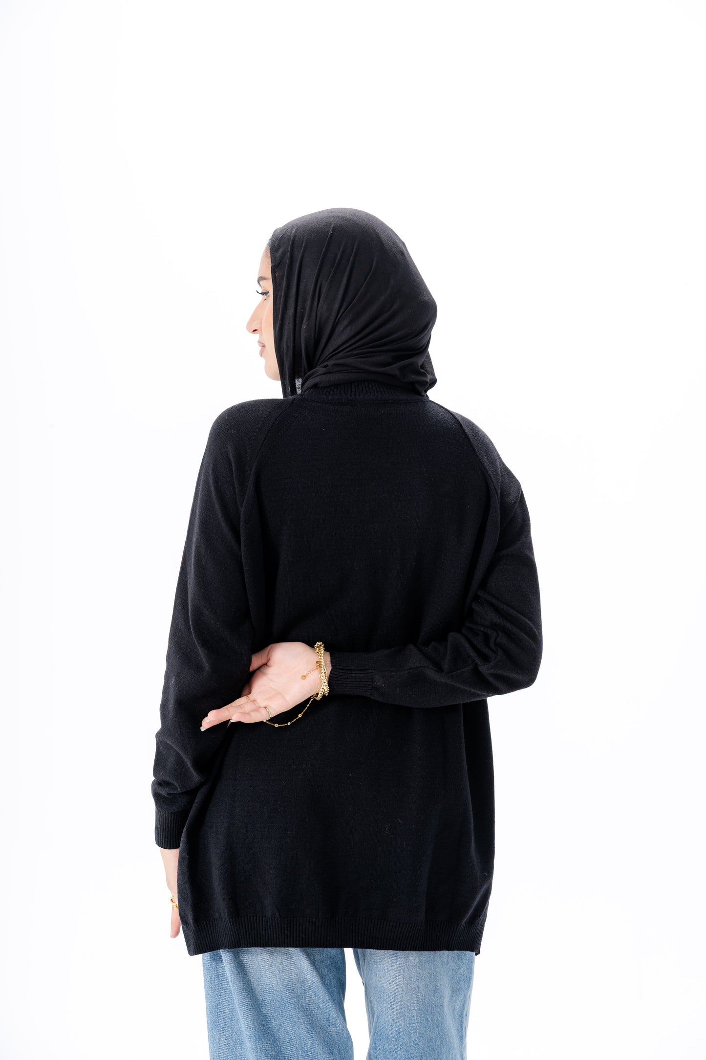 Long Basic Pullover- Black