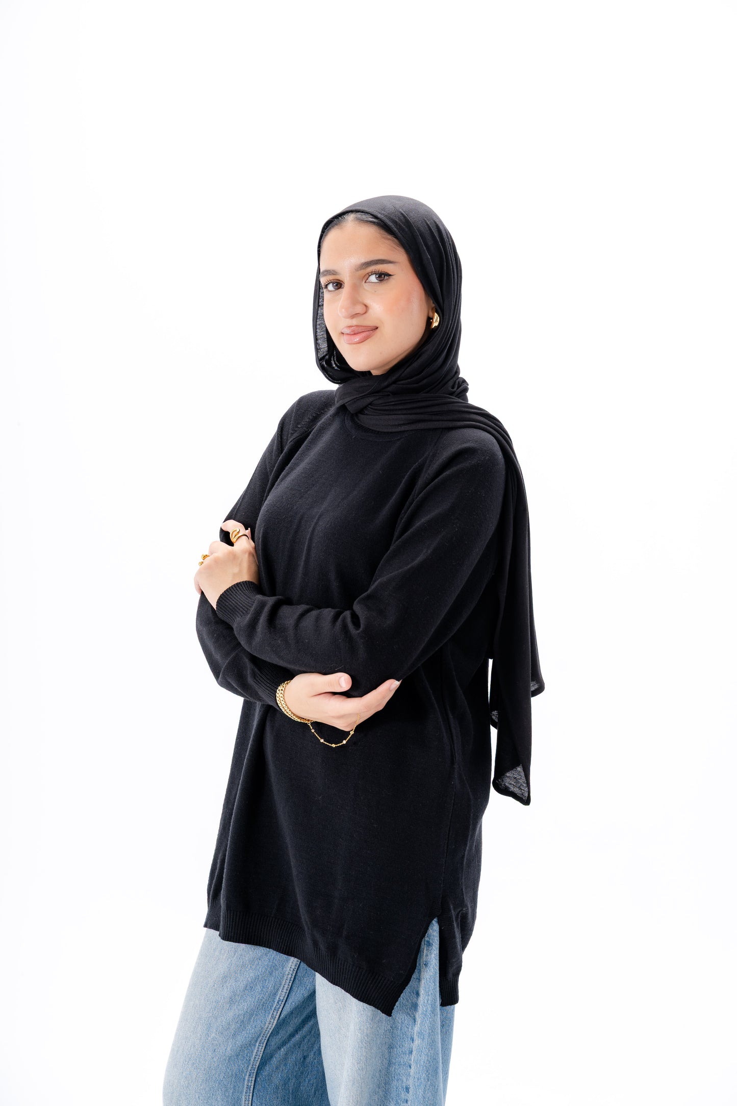 Long Basic Pullover- Black