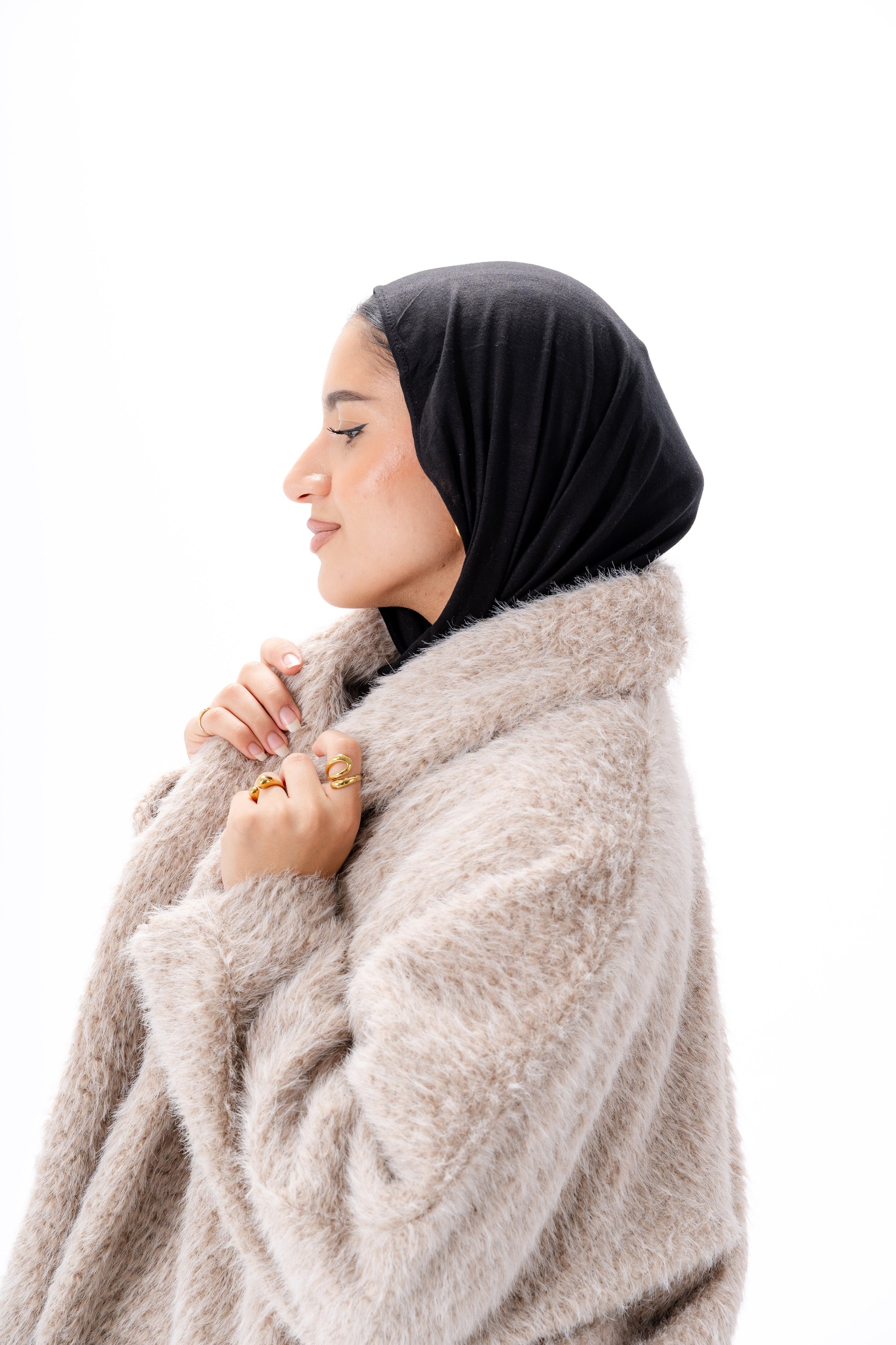 Faux Fur Jacket -Beige