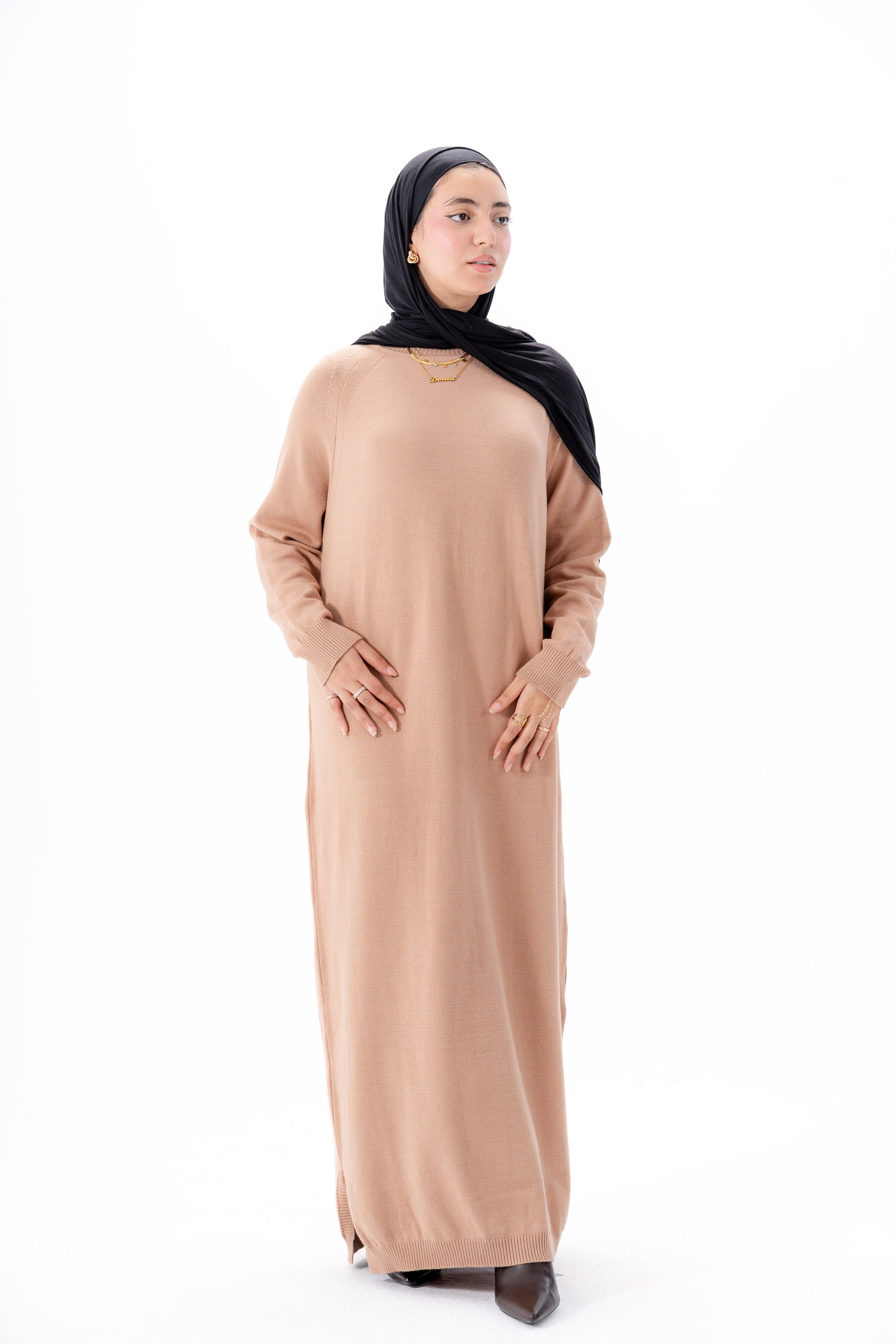 Long Basic Dress -Beige
