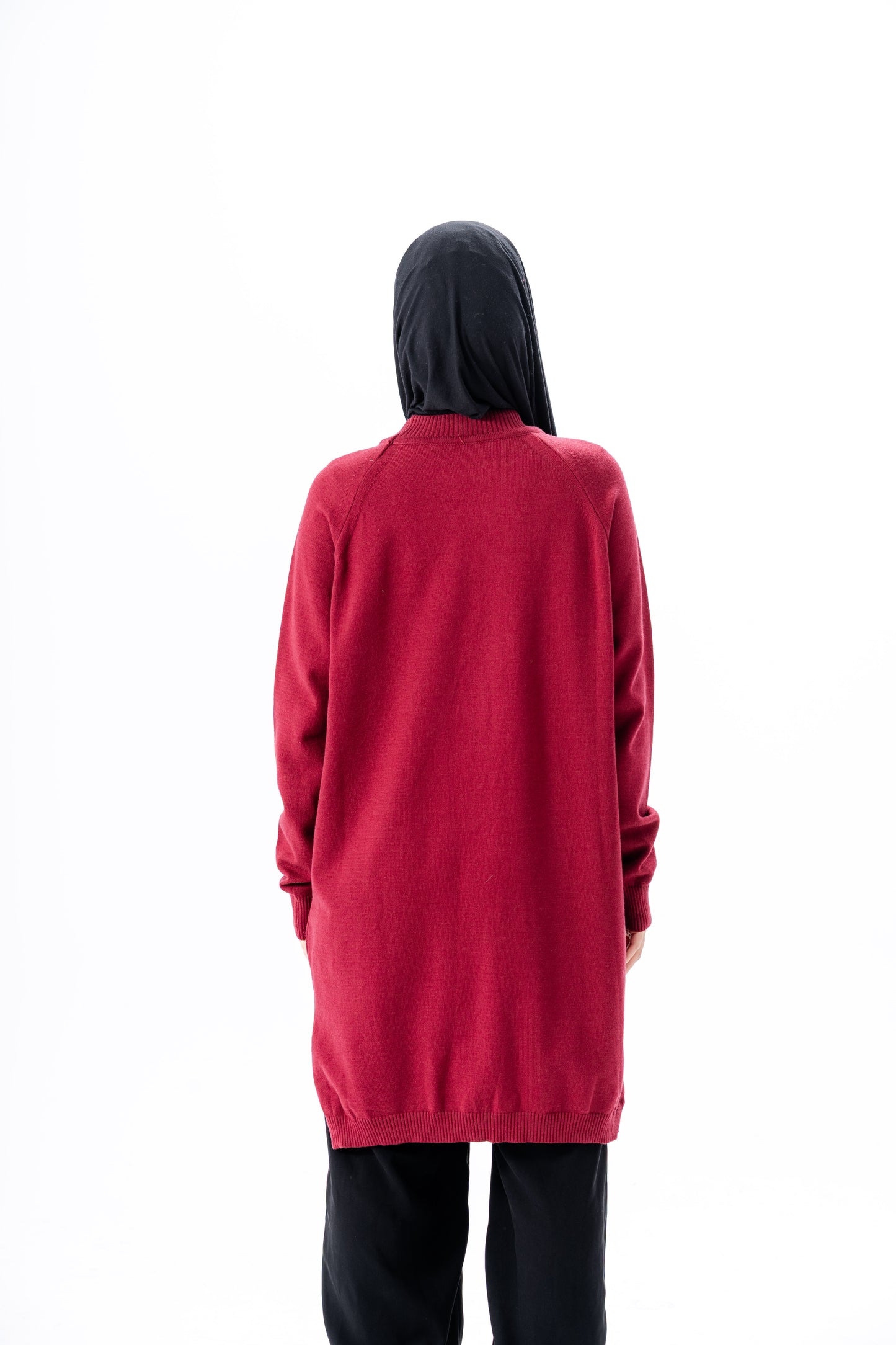 Long Basic Pullover- Maroon