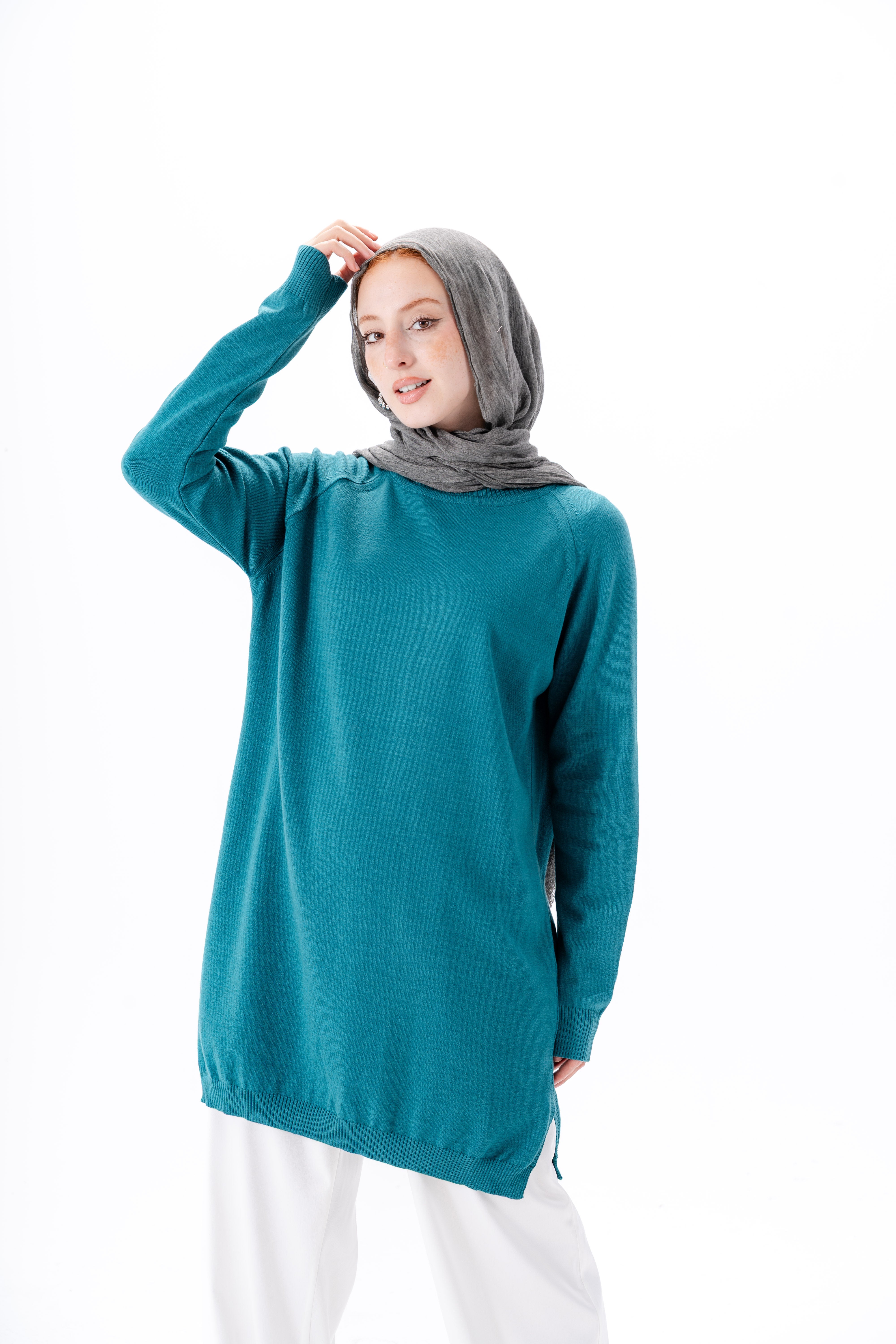 Long Basic Pullover- Teal – Dany Do'r