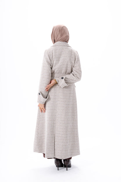 Elegant Tweed Coat -Brown