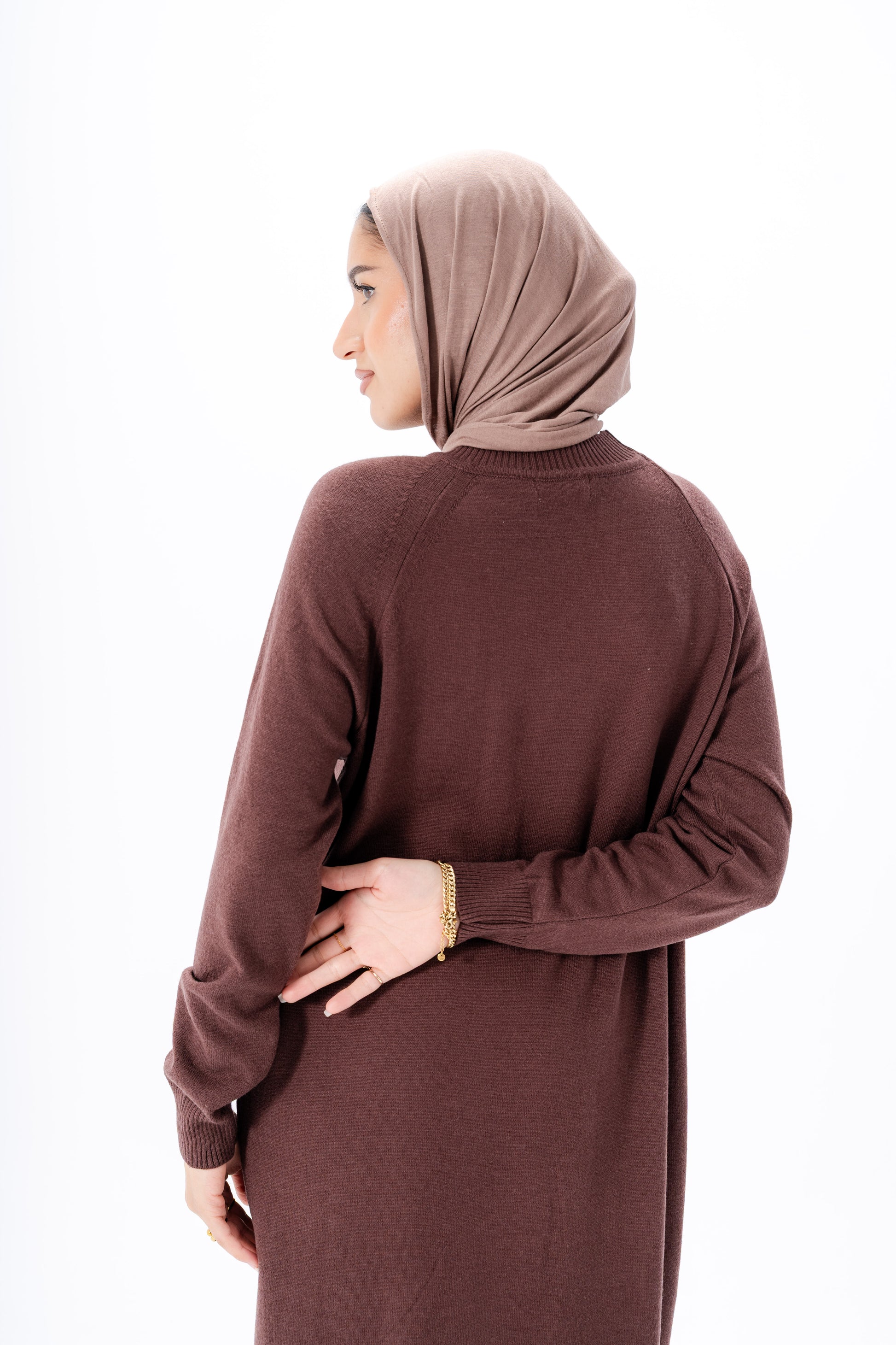 Long Basic Dress -Brown