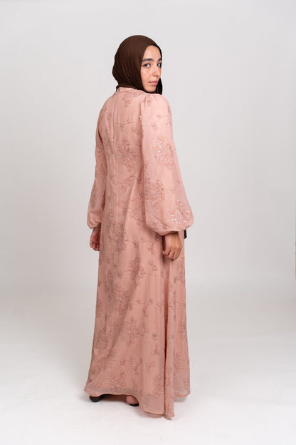 Sequin Detail Dress -Pink