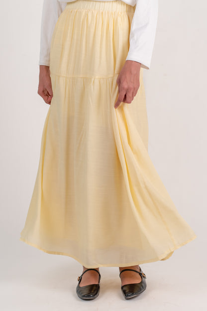 Soft Flow Maxi Skirt -Yellow