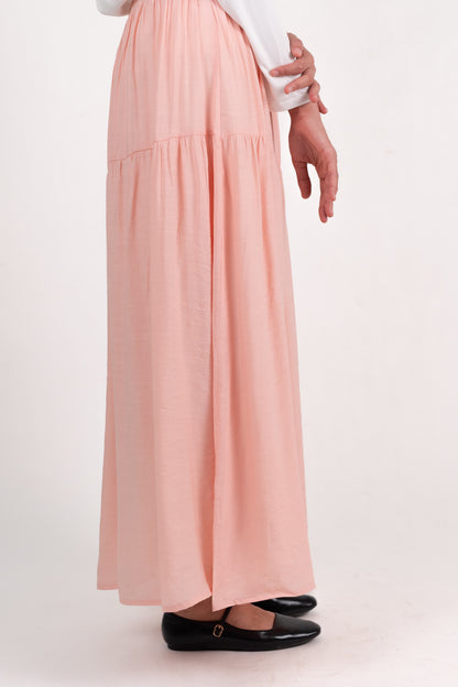 Soft Flow Maxi Skirt -pink
