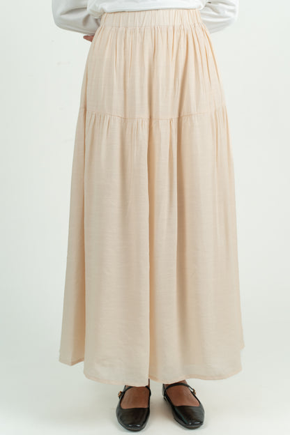 Soft Flow Maxi Skirt -Beige