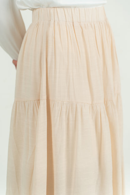 Soft Flow Maxi Skirt -Beige