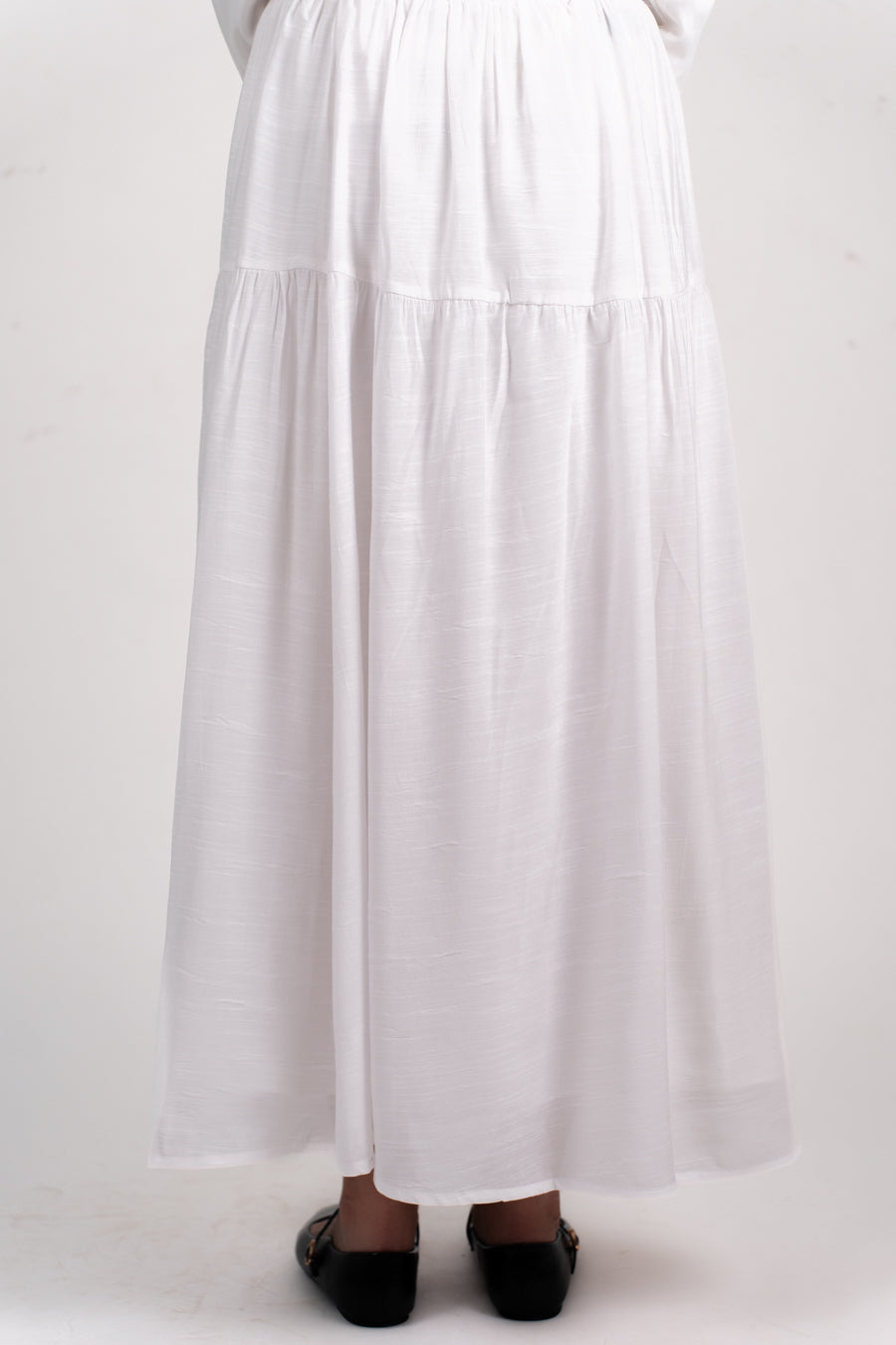 Soft Flow Maxi Skirt -White