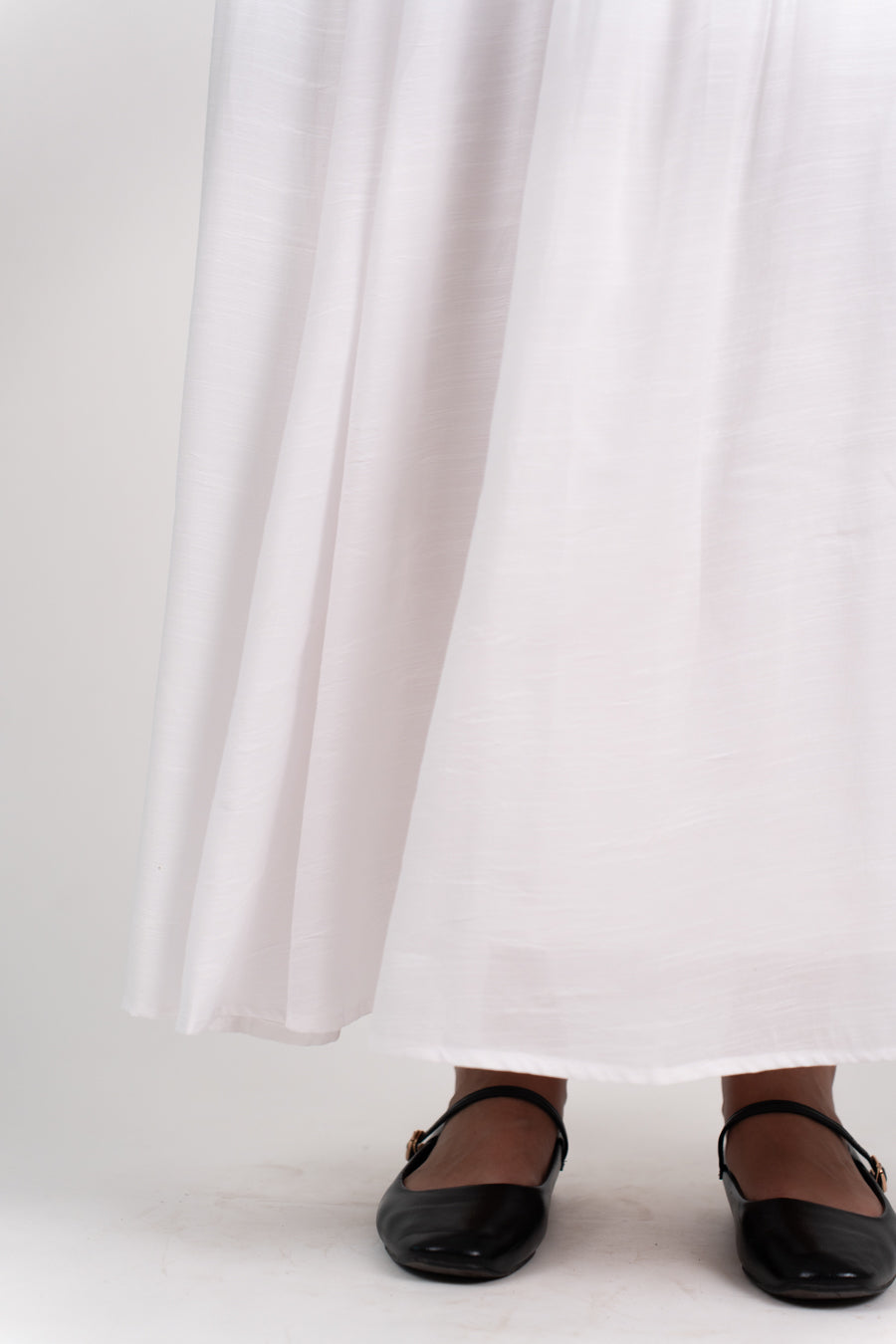 Soft Flow Maxi Skirt -White